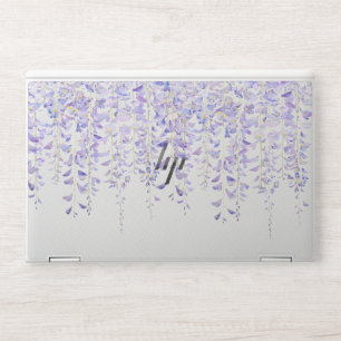 Elegant Purple Watercolor Wisteria Floral HP Laptop Skin
