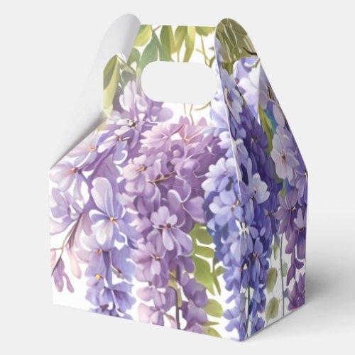 Elegant purple watercolor wisteria purple floral  favor boxes