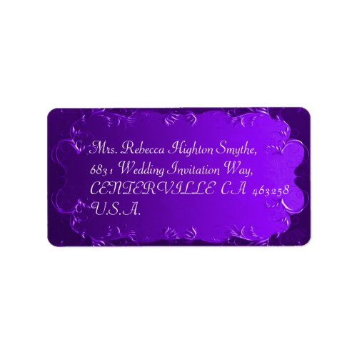 Elegant Purple Wedding Address Label