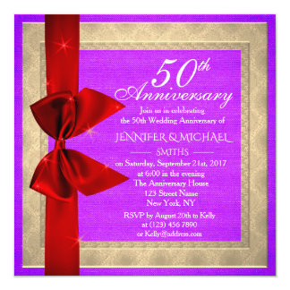 Elegant Purple Wedding Anniversary Invite