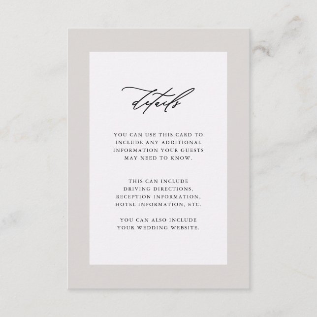 Elegant Purple Wedding Guest Details Enclosure Card (Front)