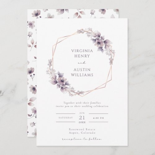 Elegant Purple Wedding Invitation