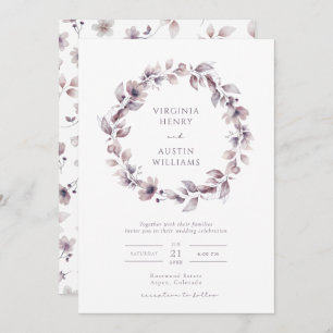 Elegant Purple Wedding Invitation