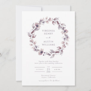 Elegant Purple Wedding Invitation