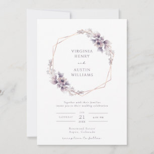 Elegant Purple Wedding Invitation