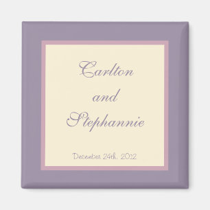 Elegant Purple Wedding Magnet Favor