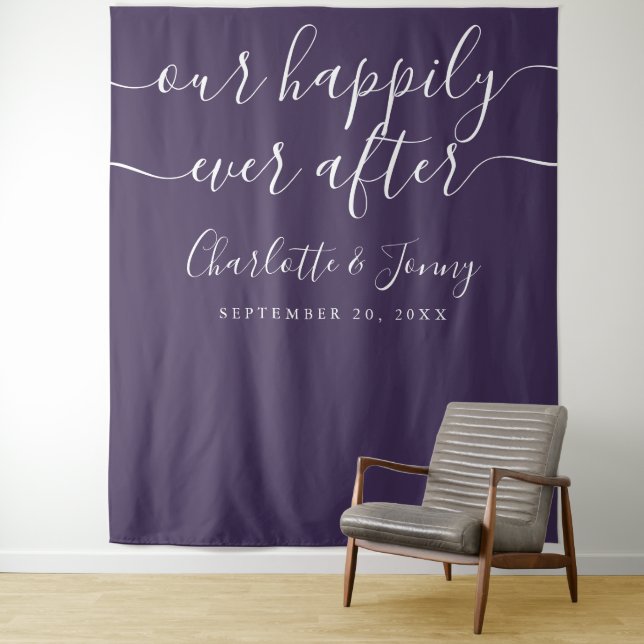 Elegant Purple Wedding Photo Backdrop (In Situ)