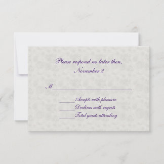 Elegant Purple Wedding RSVP Card
