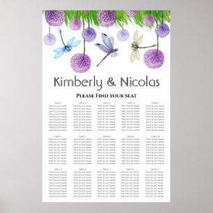 Elegant Purple Wedding Seating Chart