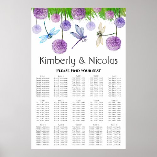 Elegant Purple Wedding Seating Chart