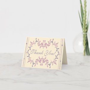Elegant Purple Wedding Thank You Card