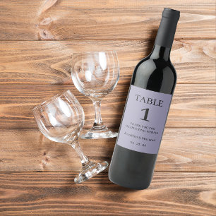 Elegant Purple Wedding Wine Label