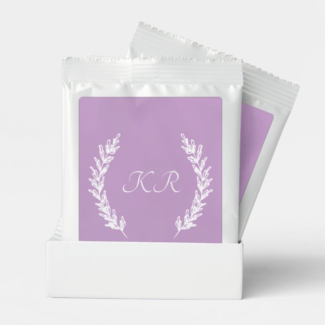 Elegant Purple White Flower Art Wedding  Margarita Drink Mix (Pair)