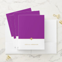 Elegant Purple White Gold Personalized