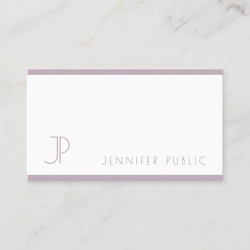 Elegant Purple White Modern Pretty Design Sleek Business Card