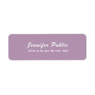Elegant Purple White Modern Script Simple Template Label