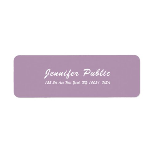 Elegant Purple White Modern Script Simple Template Label