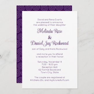 Elegant Purple & White Swirl Wedding Reception