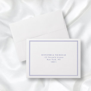 Elegant Purple White Wedding Return Address Envelope