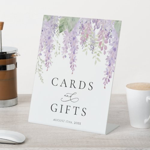 Elegant Purple Wisteria Flowers Cards  Gifts Sign