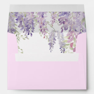 Elegant Purple Wisteria Flowers Envelope
