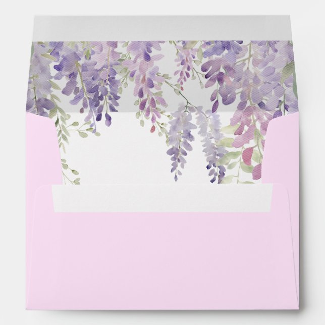 Elegant Purple Wisteria Flowers  Envelope (Back (Bottom))
