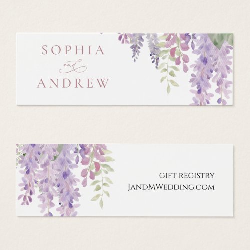 Elegant Purple Wisteria Flowers Gift Registry Card