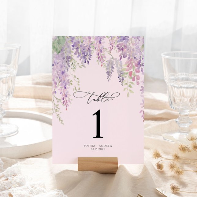 Elegant Purple Wisteria Flowers Table Numbers 1 (Creator Uploaded)