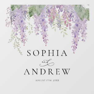 Elegant Purple Wisteria Flowers Wedding Floor Decals