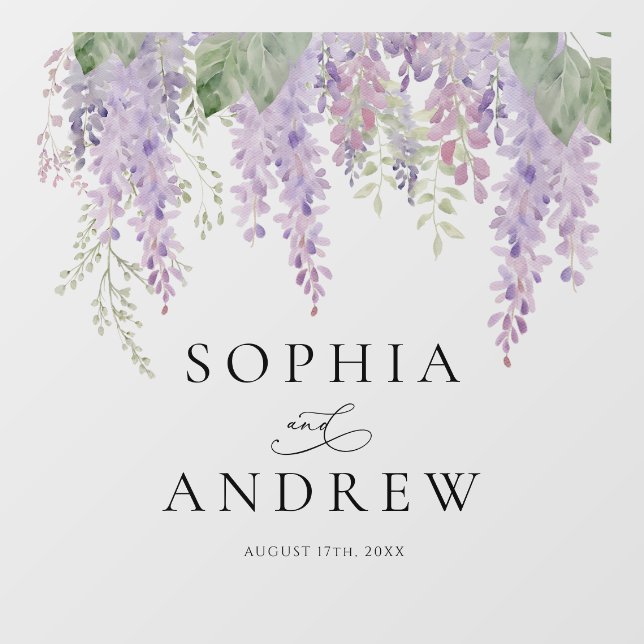 Elegant Purple Wisteria Flowers  Wedding Floor Decals (Front)