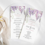 Elegant Purple Wisteria Flowers  Wedding Programs<br><div class="desc">*** Please enter H101 in the store search to find all matching items *** Or visit our Elegant Purple Wisteria Flowers Collection. *** This high-quality design is easy to customize to match your wedding colors, styles and theme. For further customization, please click the "Edit using Design Tool" link and use...</div>