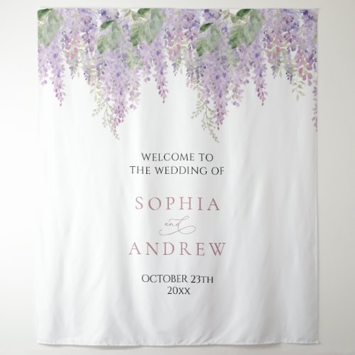Elegant Purple Wisteria Flowers  Wedding Tapestry