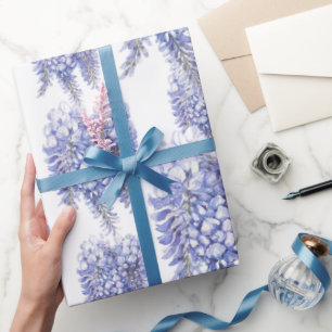 Elegant Purple Wisteria Flowers Wrapping Paper