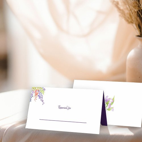 Elegant Purple Wisteria Reserved Seating Place Card