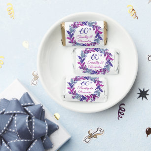 Elegant Purple Wreath 60th Wedding Anniversary Hershey's Miniatures