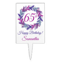 Elegant Purple Wreath 65th Birthday Party