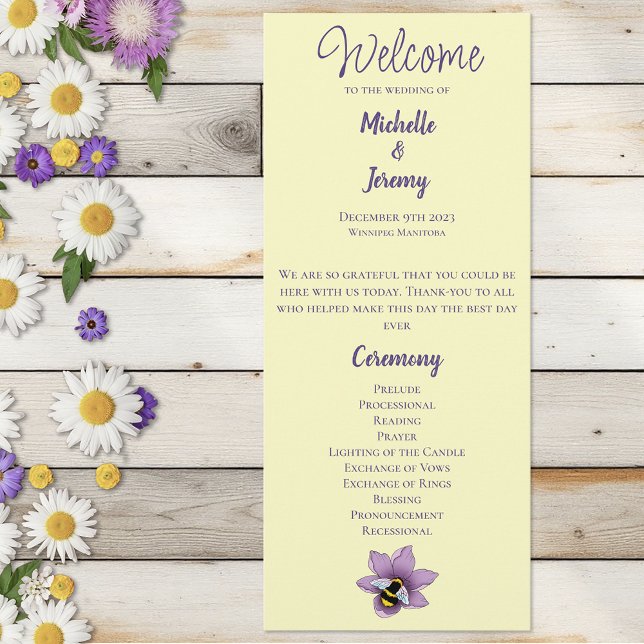 Elegant Purple Yellow Flowers Honeycomb Bee Program (Creator Uploaded)