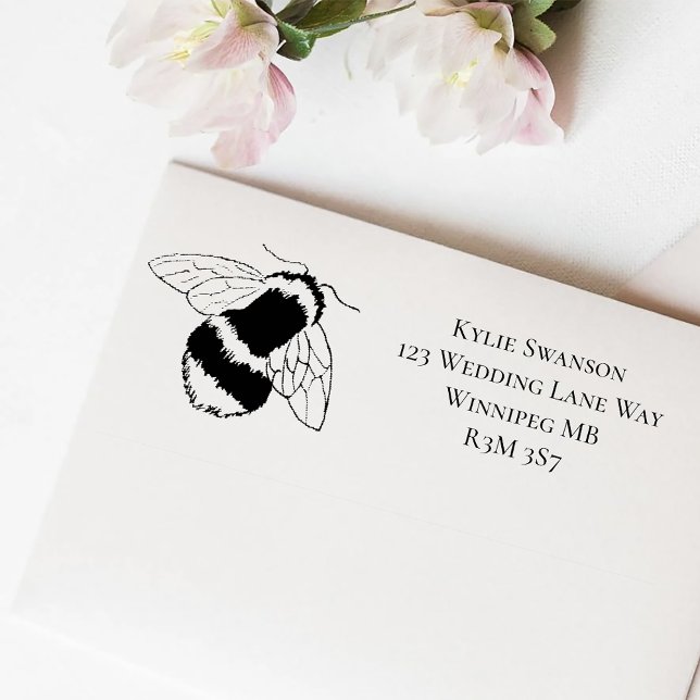 Elegant Purple Yellow Flowers Honeycomb Bee Self-inking Stamp (Creator Uploaded)