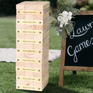 Elegant Purple Yellow Flowers Honeycomb Bee Topple Tower