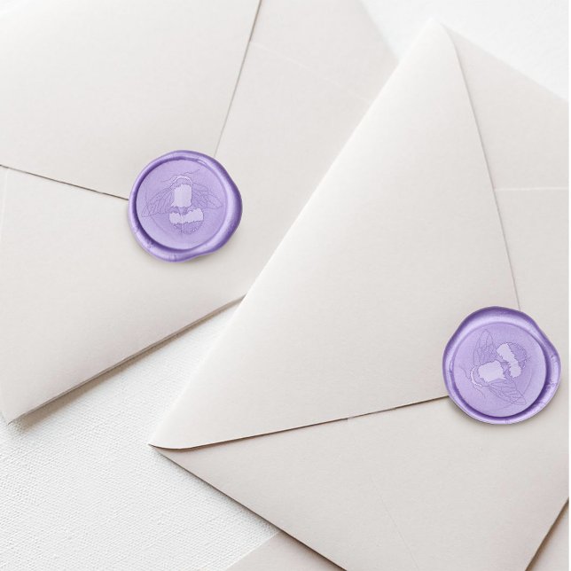 Elegant Purple Yellow Flowers Honeycomb Bee Wax Seal Sticker (Creator Uploaded)