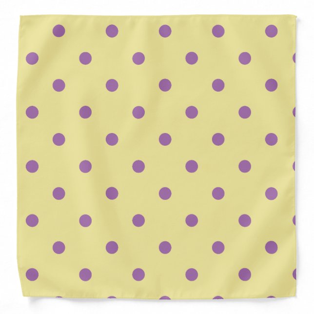 elegant purple yellow polka dots bandana (Front)