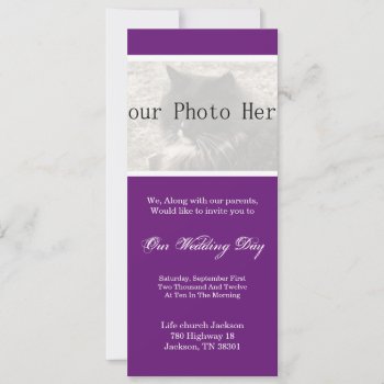 Elegant Purple Your Photo Wedding Invites by AllyJCat at Zazzle