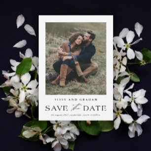 Elegant QR Code 2 Photo Wedding Save The Date