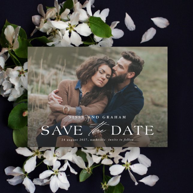 Elegant QR Code 2 Photo Wedding  Save The Date (Elegant QR Code 2 Photo Wedding Save the Date Card.)