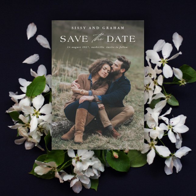 Elegant QR Code 2 Photo Wedding  Save The Date (Elegant QR Code 2 Photo Wedding Save the Date Card.)