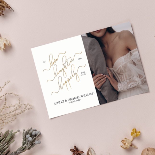 Elegant QR Code 3 Photo Script Happily Ever After Invitation (United in Love! Now, Let's Share Laughter and Happily Ever After. Join Our Celebration! 💕🎉)