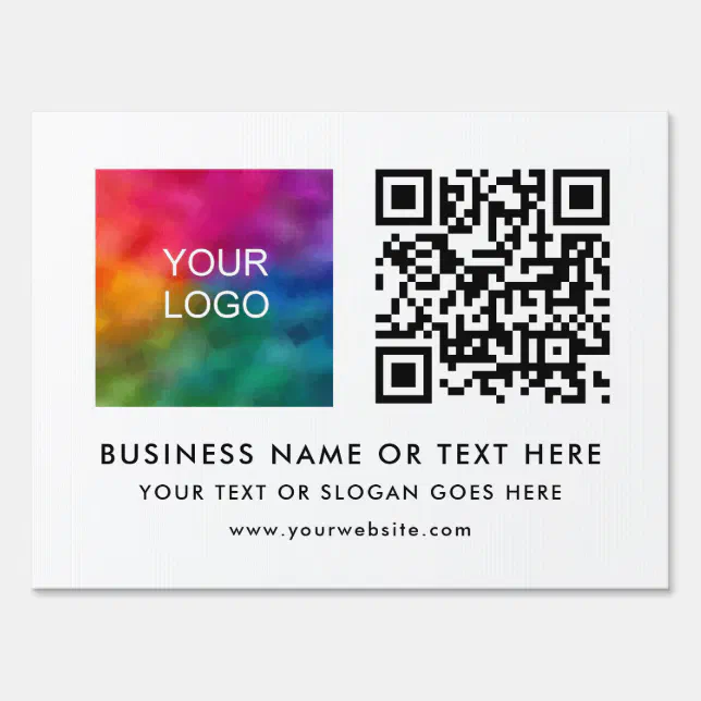 Elegant QR Code Business Company Logo Modern Yard Sign | Zazzle