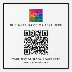 Elegant QR Code Business Logo Modern Square Yard Sign