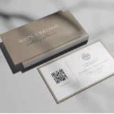 Facebook Instagram Tiktok QR Code Soft Peach Business Card