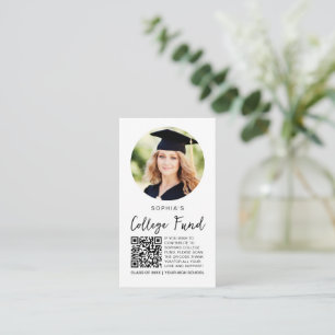 Elegant QR Code College Fund Graduation Photo Enclosure Card
